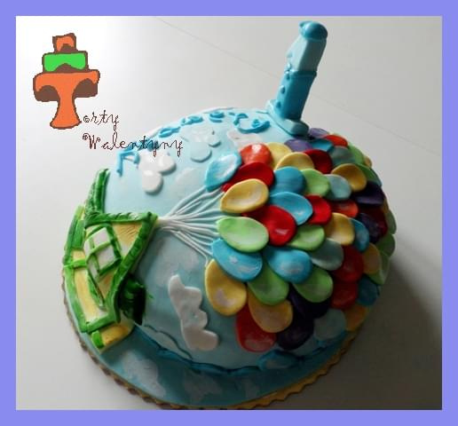Balonowy tort dla chłopca #balony #dom #odlot #tort #TortDlaChłopca #TortyKraków #TortyWalentynki