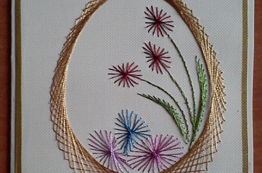 Obrazki z szycia wzięte - na podstawie wzoru ze stitchingcards.com #HaftMatematyczny #ObrazkiZSzyciaWzięte #wielkanoc #KartkiNaWielkanoc #kosz #koszyk #jajo #pisanka #pisanki