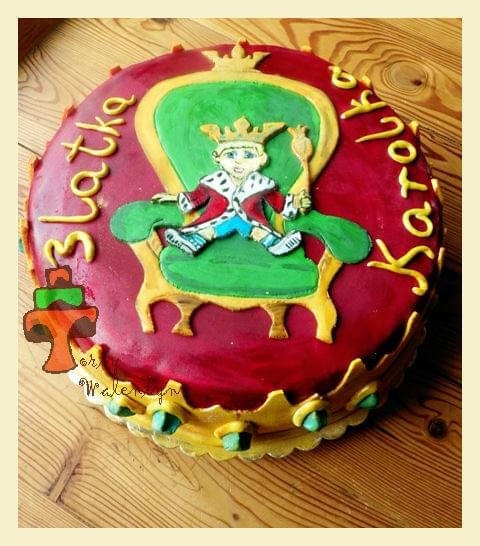 Tort z koroną - król maciuś pierwszy #DlaChlopca #korona #król #KrólMaciuśPierwszy #tort #TortUrodzinowy #TortyKraków #TortyWalentynki